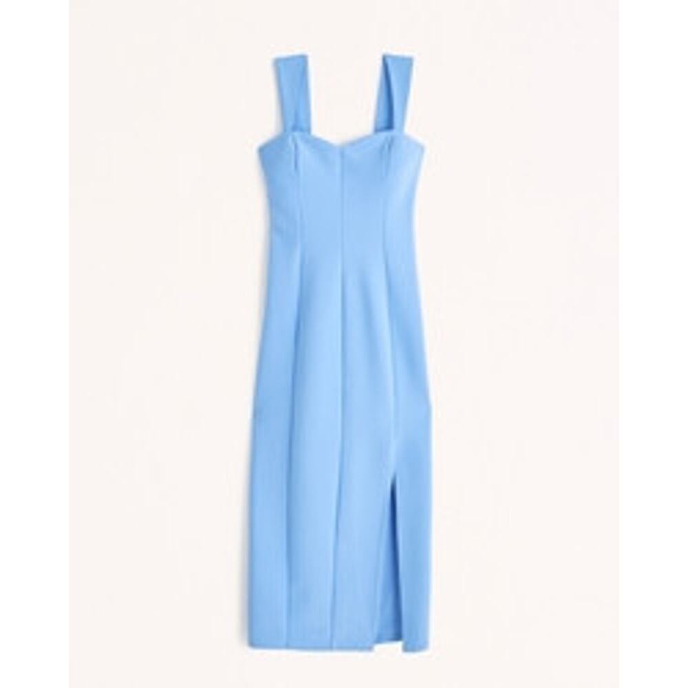 Abercrombie Fitch Wide Strap Corset Midi Dress - S - Blue